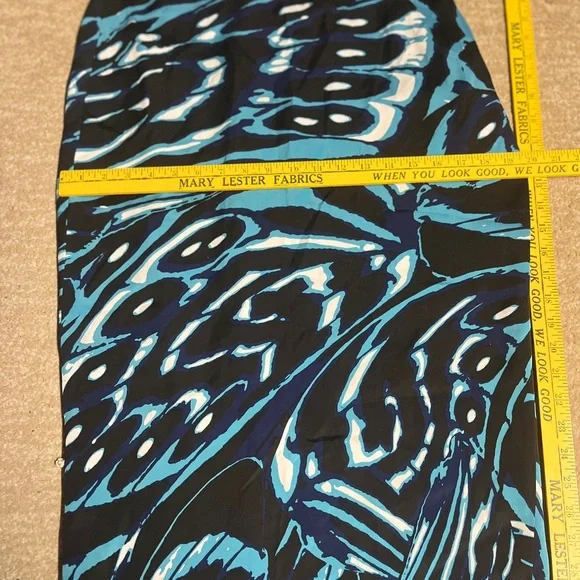 DVF Diane Von Furstenberg Midi Skirt Size 10 Blue Abstract Print - Picture 4 of 7